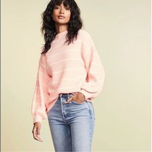 SAYLOR Reformation Pink Striped Sweater